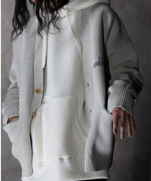 LUSOR（ルーソル）の「LUSOR（ルーソル） Wジャカードロゴカーディガン（カーディガン/ボレロ・メンズ・ブルーグレー/チャコール/ライトグレー・LARGE/MEDIUM）」の14枚目の写真