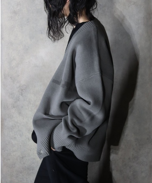 LUSOR（ルーソル）の「LUSOR（ルーソル） Wジャカードロゴカーディガン（カーディガン/ボレロ・メンズ・ブルーグレー/チャコール/ライトグレー・LARGE/MEDIUM）」の11枚目の写真