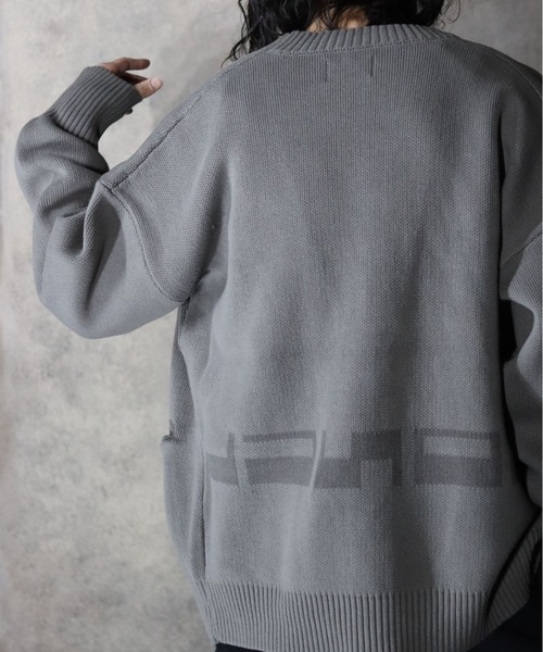 LUSOR（ルーソル）の「LUSOR（ルーソル） Wジャカードロゴカーディガン（カーディガン/ボレロ・メンズ・ブルーグレー/チャコール/ライトグレー・LARGE/MEDIUM）」の10枚目の写真