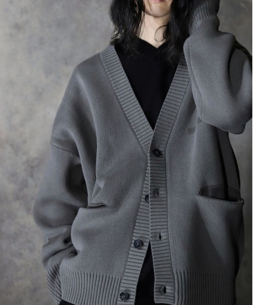 LUSOR（ルーソル）の「LUSOR（ルーソル） Wジャカードロゴカーディガン（カーディガン/ボレロ・メンズ・ブルーグレー/チャコール/ライトグレー・LARGE/MEDIUM）」の12枚目の写真