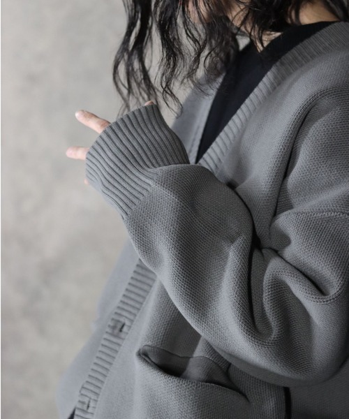 LUSOR（ルーソル）の「LUSOR（ルーソル） Wジャカードロゴカーディガン（カーディガン/ボレロ・メンズ・ブルーグレー/チャコール/ライトグレー・LARGE/MEDIUM）」の9枚目の写真