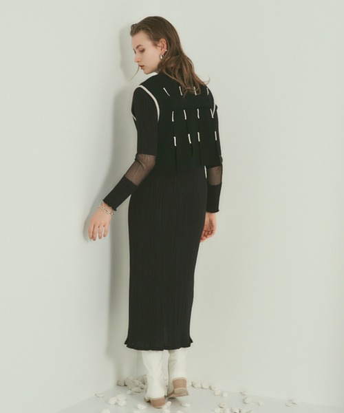 PUBLIC TOKYO（パブリックトウキョウ）の「スリットベストセットワンピース /3WAY（ワンピース・レディース・ブラック/ベージュ・FREE）」の21枚目の写真