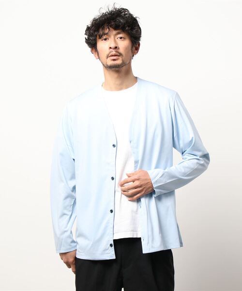 NICOLE CLUB FOR MEN(ニコルクラブフォーメン)の「カルゼ調カーディガン(カーディガン/ボレロ・メンズ・ブラック/サックスブルー/シルバーグレー/キナリ・MEDIUM/LARGE)」の9枚目の写真