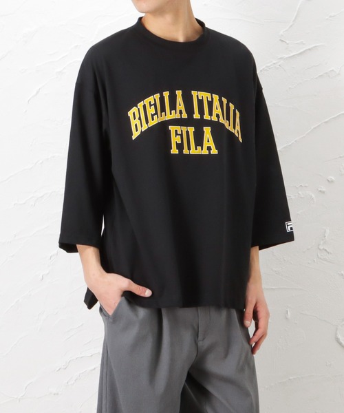 FILA(フィラ)の「FILA フィラ カレッジロゴ7分袖Tシャツ(Tシャツ/カットソー・メンズ・ホワイト/ブラック/サックスブルー・M/L/XL)」の10枚目の写真