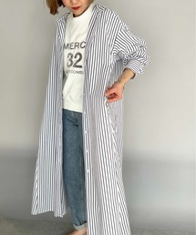 PICCIN | ストライプフレアシャツワンピース(シャツワンピース)