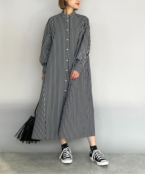 PICCIN（ピッチン）の「ストライプフレアシャツワンピース（シャツワンピース・レディース・ホワイト系その他/ブラック系その他・M）」の14枚目の写真