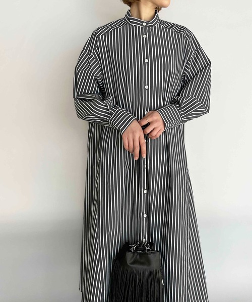 PICCIN（ピッチン）の「ストライプフレアシャツワンピース（シャツワンピース・レディース・ホワイト系その他/ブラック系その他・M）」の21枚目の写真