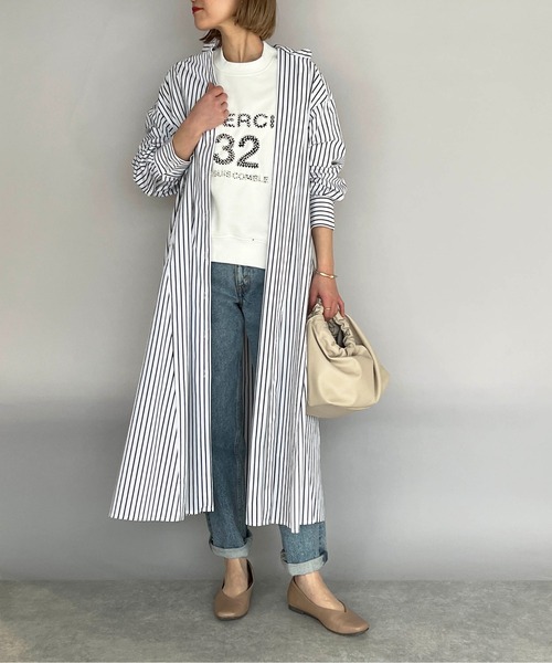 PICCIN（ピッチン）の「ストライプフレアシャツワンピース（シャツワンピース・レディース・ホワイト系その他/ブラック系その他・M）」の17枚目の写真