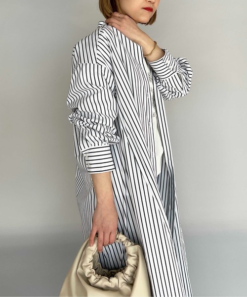 PICCIN（ピッチン）の「ストライプフレアシャツワンピース（シャツワンピース・レディース・ホワイト系その他/ブラック系その他・M）」の20枚目の写真