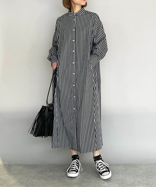 PICCIN（ピッチン）の「ストライプフレアシャツワンピース（シャツワンピース・レディース・ホワイト系その他/ブラック系その他・M）」の18枚目の写真