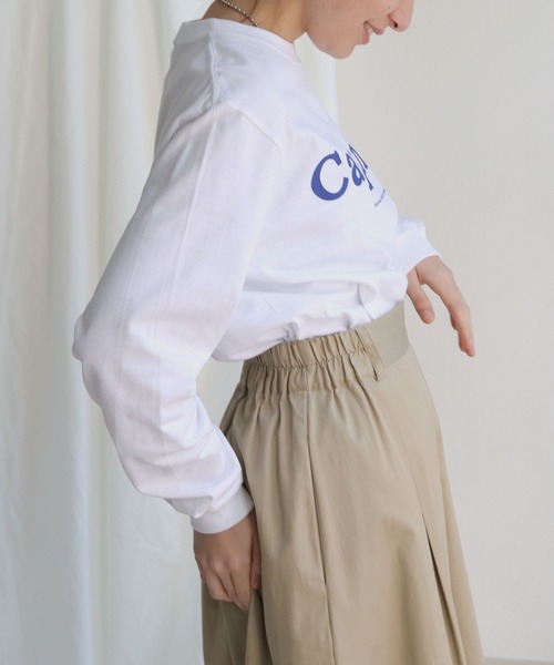 HER CLOSET（ハークローゼット）の「【shemoshelly】オリジナルビッグロゴロンT（Tシャツ/カットソー・レディース・チャコールグレー/ホワイト系その他/杢グレー/ホワイト系その他2・S/M/L）」の21枚目の写真