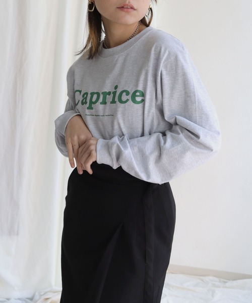 HER CLOSET（ハークローゼット）の「【shemoshelly】オリジナルビッグロゴロンT（Tシャツ/カットソー・レディース・チャコールグレー/ホワイト系その他/杢グレー/ホワイト系その他2・S/M/L）」の7枚目の写真