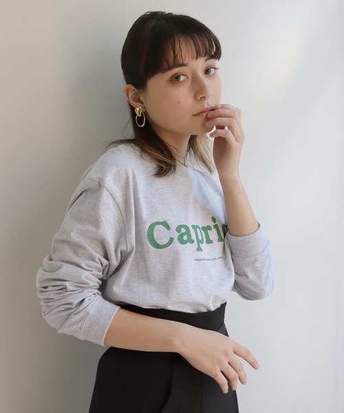 HER CLOSET（ハークローゼット）の「【shemoshelly】オリジナルビッグロゴロンT（Tシャツ/カットソー・レディース・チャコールグレー/ホワイト系その他/杢グレー/ホワイト系その他2・S/M/L）」の13枚目の写真