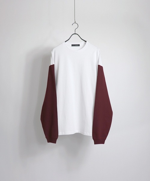 Confirm(コンファーム)の「袖配色ルーズシルエットロンT【Confirm】(Tシャツ/カットソー・メンズ・ホワイト/ホワイト×ブルー/ホワイト×レッド/ブラック×グレー・M/L)」の10枚目の写真
