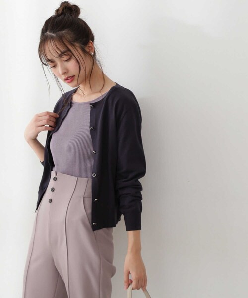 PROPORTION BODY DRESSING（プロポーションボディドレッシング）の「クルーネックカーディガン / 1212174400（カーディガン/ボレロ・レディース・ライトグリーン/パープル/ネイビー/オフホワイト・FREE）」の22枚目の写真