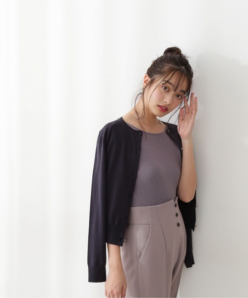 PROPORTION BODY DRESSING（プロポーションボディドレッシング）の「クルーネックカーディガン / 1212174400（カーディガン/ボレロ・レディース・ライトグリーン/パープル/ネイビー/オフホワイト・FREE）」の10枚目の写真