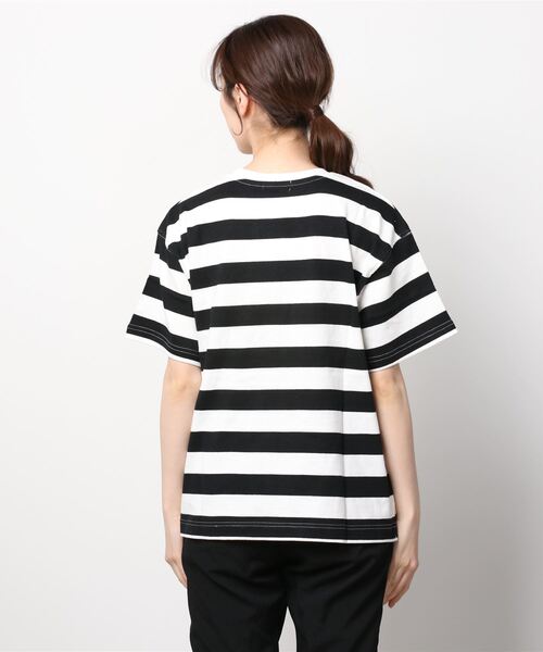 Mac-House(マックハウス)の「ORGABITS オーガビッツ ベーシックボーダー半袖Tシャツ(Tシャツ/カットソー・レディース・ブラック/ベージュ/ブラウン/サックスブルー/グリーン・フリー)」の7枚目の写真