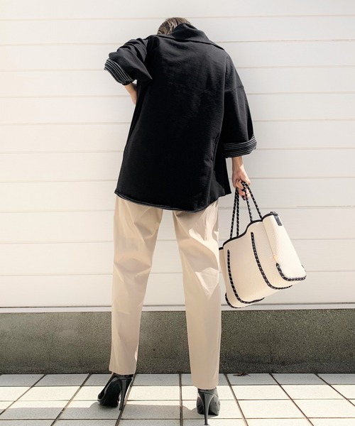 Q(キュー)の「T/Cツイルイージパンツ(その他パンツ・レディース・ブラック/ベージュ/オリーブ・MEDIUM)」の6枚目の写真