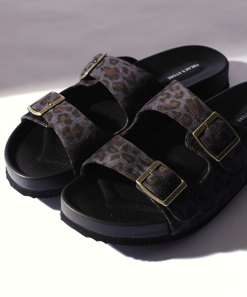 FREAK'S STORE(フリークスストア)の「WEB限定 コンフォータブル ダブルベルト スライドサンダル/レオパード(サンダル・メンズ・ブラック/ベージュ/オリーブ/ブルー系その他/レオパード・23.0cm/24.0cm/25.0cm/26.0cm/27.0cm/28.0cm)」の4枚目の写真