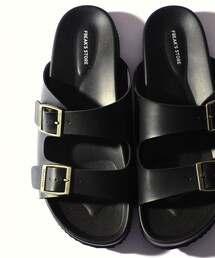 FREAK'S STORE | WEB限定 コンフォータブル ダブルベルト スライドサンダル/レオパード(サンダル)