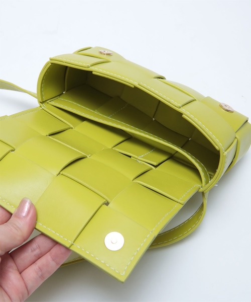 miette（ミエット）の「ｴｺﾚｻﾞｰ編み込み2wayﾐﾆﾊﾞｯｸﾞ（ショルダーバッグ・レディース・オフホワイト/ブラック/イエロー系その他・FREE）」の15枚目の写真