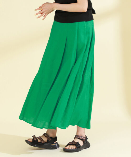 Ray BEAMS（レイビームス）の「Ray BEAMS / リネン ロング フレア スカート（スカート・レディース・ブラック/イエロー/グリーン・0/1）」の20枚目の写真