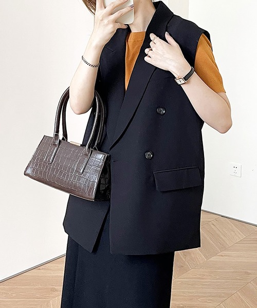 Ulysses（ユリシス）の「テーラードノースリーブジャケット（ベスト・レディース・グレー/ブラック/ベージュ・M/L）」の11枚目の写真