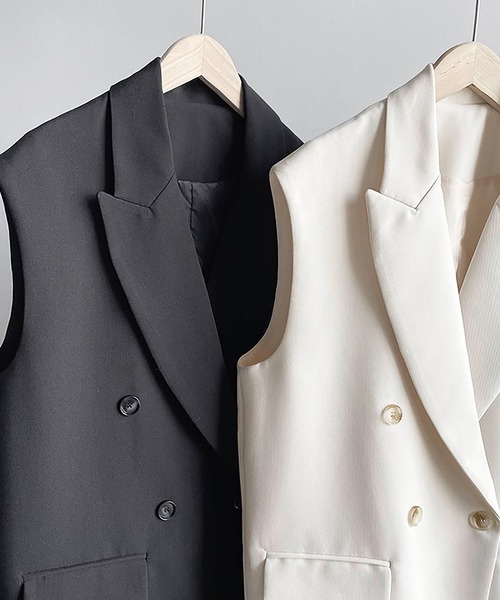 Ulysses（ユリシス）の「テーラードノースリーブジャケット（ベスト・レディース・グレー/ブラック/ベージュ・M/L）」の8枚目の写真