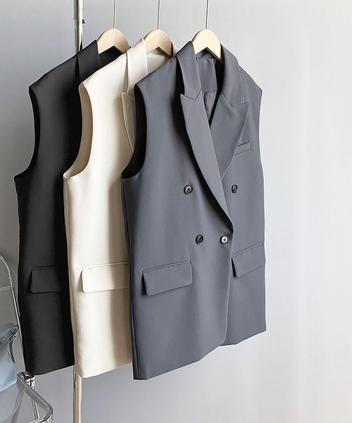 Ulysses（ユリシス）の「テーラードノースリーブジャケット（ベスト・レディース・グレー/ブラック/ベージュ・M/L）」の9枚目の写真