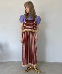 SANSeLF（サンセルフ）の「【SANSeLF】mulch color fringe setup sanw22s051（ワンピース）」