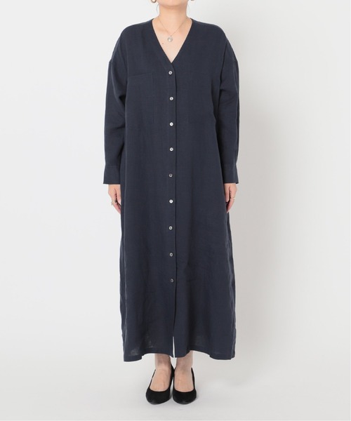 journal standard L'essage（ジャーナルスタンダードレサージュ）の「60リネンVネックワンピース◆（ワンピース・レディース・ホワイト系その他/ネイビー/オリーブ/レッド系その他・38/36）」の8枚目の写真