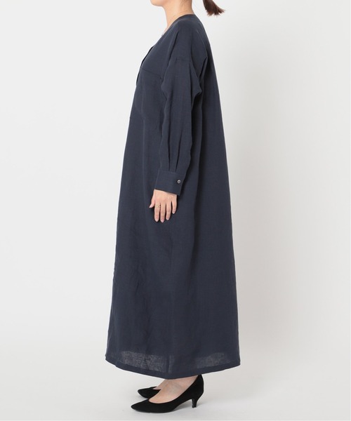 journal standard L'essage（ジャーナルスタンダードレサージュ）の「60リネンVネックワンピース◆（ワンピース・レディース・ホワイト系その他/ネイビー/オリーブ/レッド系その他・38/36）」の9枚目の写真