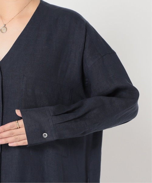 journal standard L'essage（ジャーナルスタンダードレサージュ）の「60リネンVネックワンピース◆（ワンピース・レディース・ホワイト系その他/ネイビー/オリーブ/レッド系その他・38/36）」の14枚目の写真