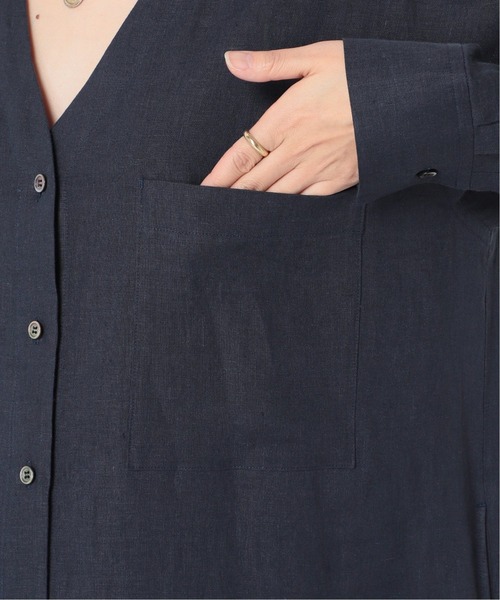 journal standard L'essage（ジャーナルスタンダードレサージュ）の「60リネンVネックワンピース◆（ワンピース・レディース・ホワイト系その他/ネイビー/オリーブ/レッド系その他・38/36）」の17枚目の写真