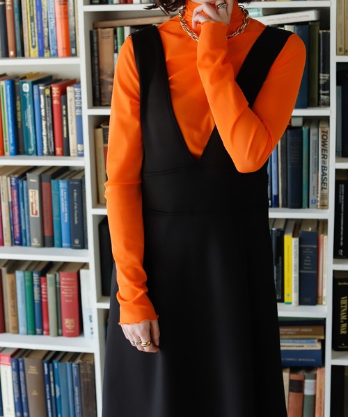 Birthday room（バースデイルーム）の「シンプルVネックジャンスカ（ジャンパースカート・レディース・ブラック・FREE）」の7枚目の写真