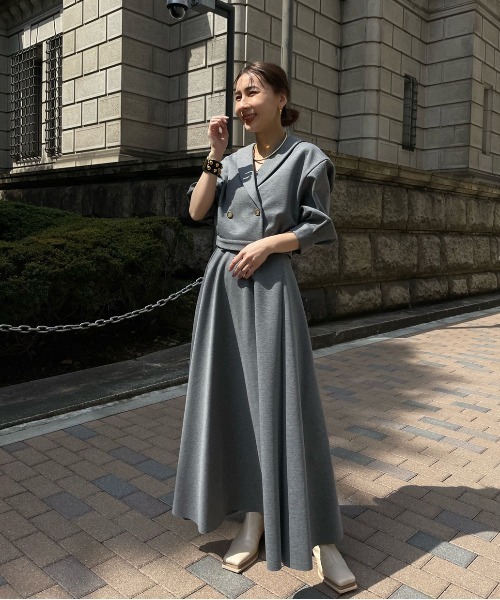 Ameri(アメリ)の「SHORT TOP WITH SKIRT DRESS(ワンピース・レディース・コーラルピンク/グレー/ブラック・SMALL/MEDIUM)」の10枚目の写真