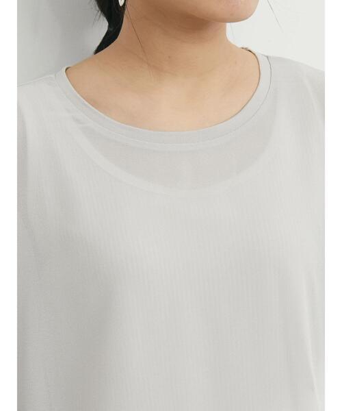 Green　Parks（グリーンパークス）の「シフォンジョーゼットドルマンプルオーバー（Tシャツ/カットソー・レディース・ライトグレー/ブラック/グリーン・FREE）」の22枚目の写真