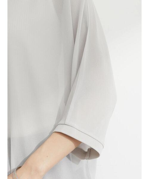 Green　Parks（グリーンパークス）の「シフォンジョーゼットドルマンプルオーバー（Tシャツ/カットソー・レディース・ライトグレー/ブラック/グリーン・FREE）」の21枚目の写真