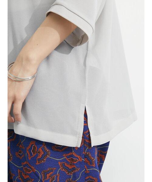 Green　Parks（グリーンパークス）の「シフォンジョーゼットドルマンプルオーバー（Tシャツ/カットソー・レディース・ライトグレー/ブラック/グリーン・FREE）」の20枚目の写真