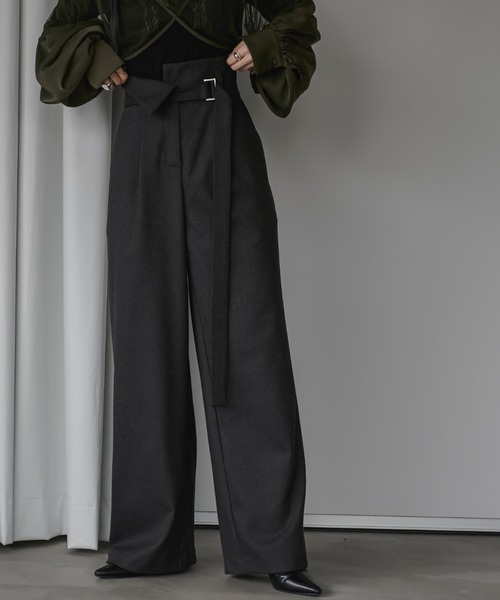 Ezick（エジック）の「ウエストベルトスラックス（スラックス・レディース・ブラック/ブラウン/チャコールグレー/ダークブラウン/グリーン・FREE）」の3枚目の写真