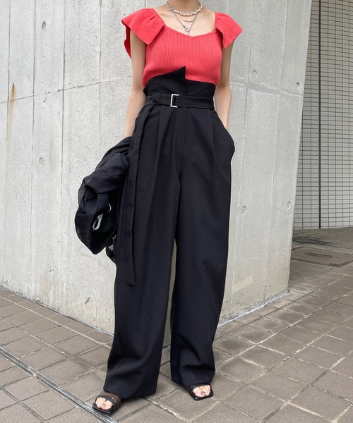 Ezick（エジック）の「ウエストベルトスラックス（スラックス・レディース・ブラック/ブラウン/チャコールグレー/ダークブラウン/グリーン・FREE）」の10枚目の写真