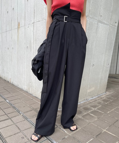 Ezick（エジック）の「ウエストベルトスラックス（スラックス・レディース・ブラック/ブラウン/チャコールグレー/ダークブラウン/グリーン・FREE）」の12枚目の写真