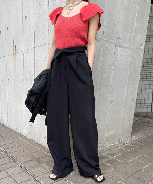 Ezick（エジック）の「ウエストベルトスラックス（スラックス・レディース・ブラック/ブラウン/チャコールグレー/ダークブラウン/グリーン・FREE）」の11枚目の写真