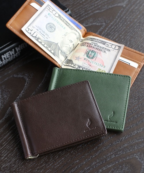 mieno（ミエノ）の「[mieno]牛革レザーマネークリップ（コインケース・レディース・ダークブラウン/ウッド/グリーン/ブラック/ブラウン・FREE）」の3枚目の写真