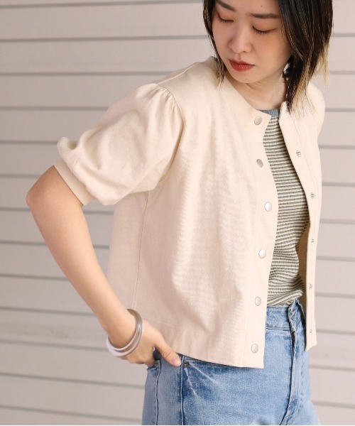 cepo(セポ)の「パフカットカーディガン(カーディガン/ボレロ・レディース・ブラック/オフホワイト/オレンジ/グリーン・M)」の21枚目の写真