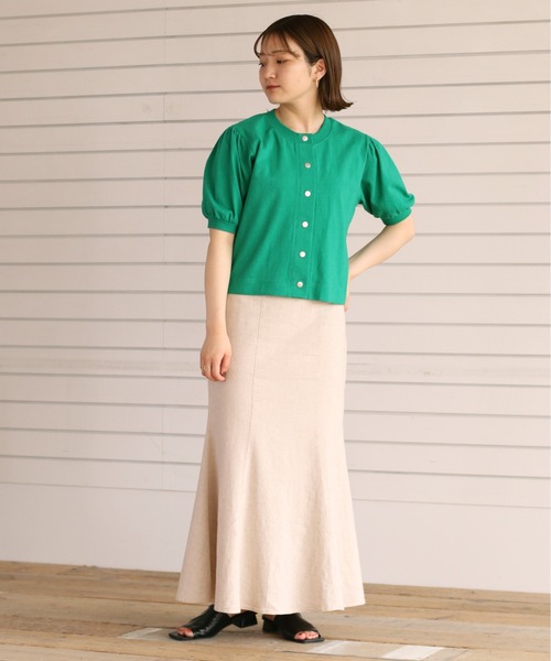 cepo(セポ)の「パフカットカーディガン(カーディガン/ボレロ・レディース・ブラック/オフホワイト/オレンジ/グリーン・M)」の11枚目の写真