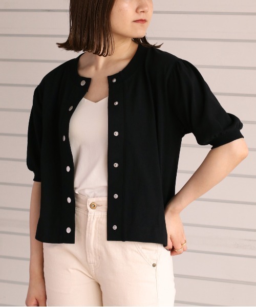 cepo(セポ)の「パフカットカーディガン(カーディガン/ボレロ・レディース・ブラック/オフホワイト/オレンジ/グリーン・M)」の14枚目の写真