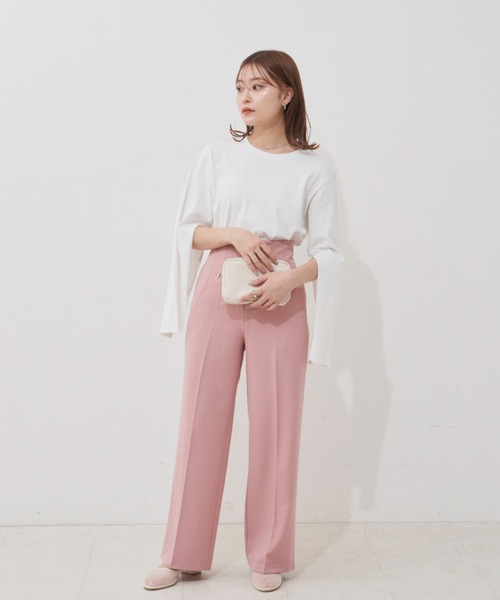 VANNIE U（ヴァニーユー）の「ハイウエストストレートパンツ（その他パンツ・レディース・ブラック/ベージュ/ピンク・FREE/S）」の10枚目の写真