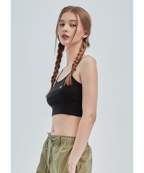 CRANK（クランク）の「A'GEM/9 × .kom『CRANK/クランク』BASIC CROP SLEEVELESS/ベーシック クロップド丈 スリーブレス キャミソール（キャミソール・レディース・ホワイト/ブラック・FREE）」の3枚目の写真