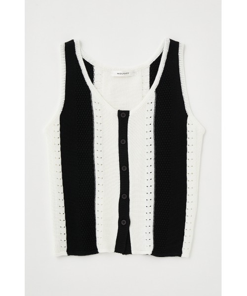 MOUSSY（マウジー）の「FRONT BUTTON KNIT タンクトップ（タンクトップ・レディース・ブルー/ブラック/キナリ・FREE）」の7枚目の写真